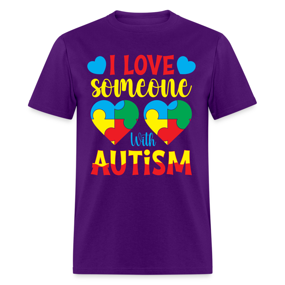 I Love Someone With Autism T-Shirt - purple