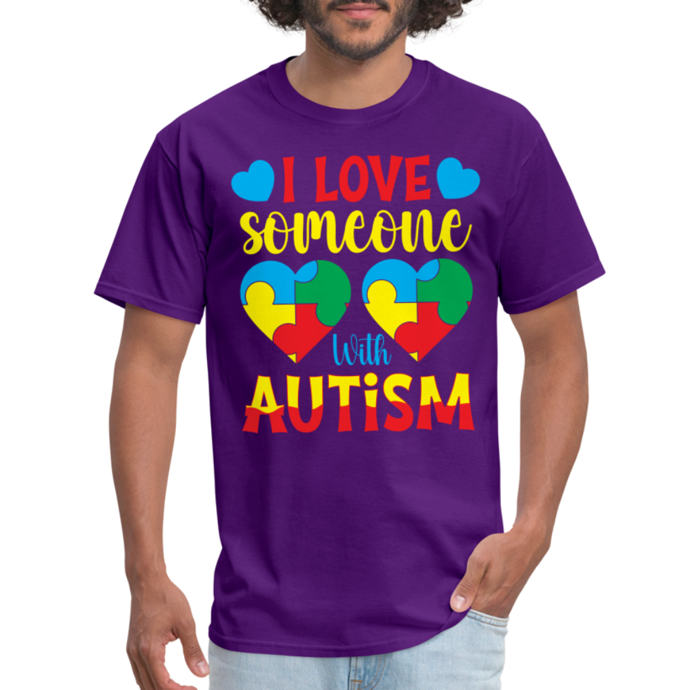 I Love Someone With Autism T-Shirt - purple
