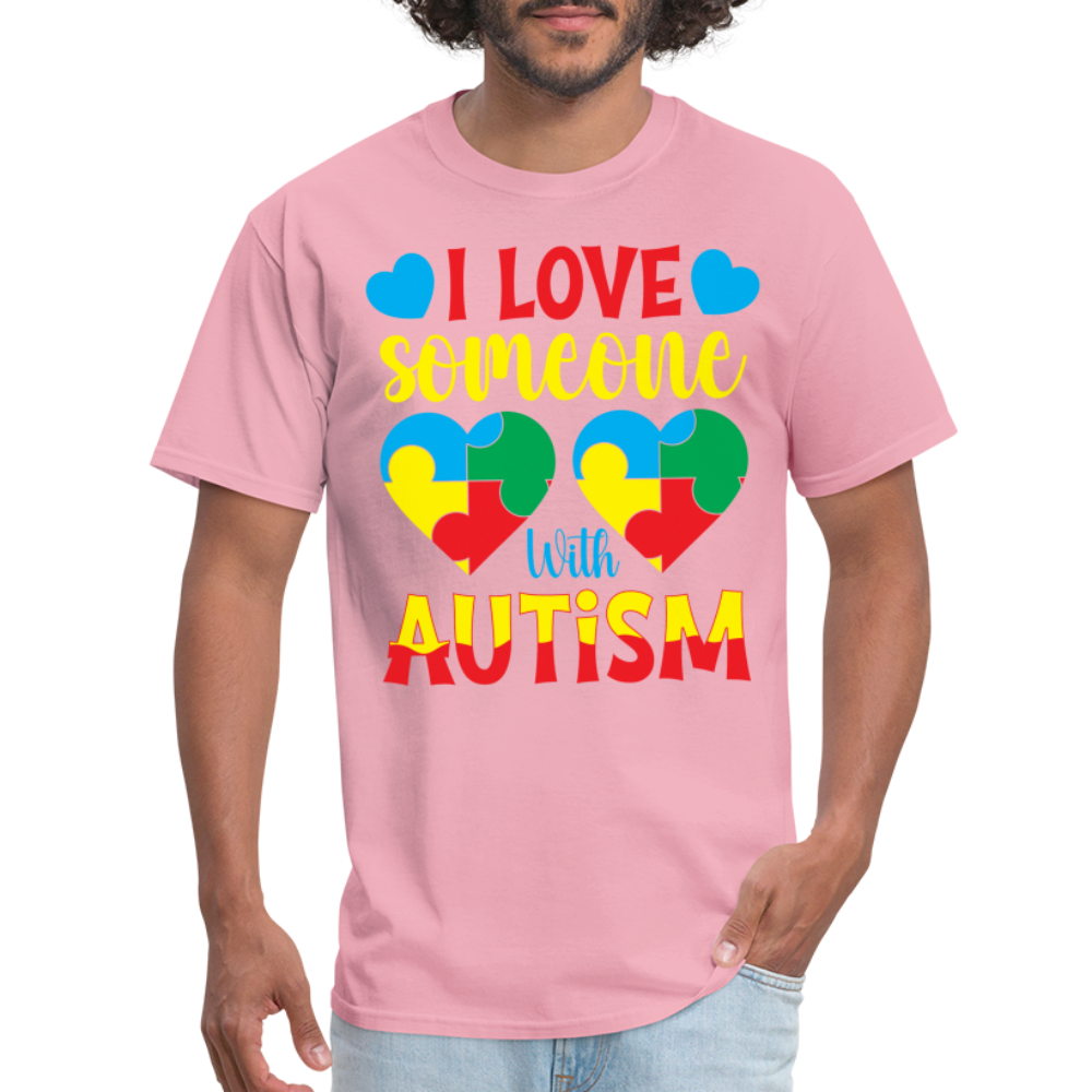 I Love Someone With Autism T-Shirt - pink
