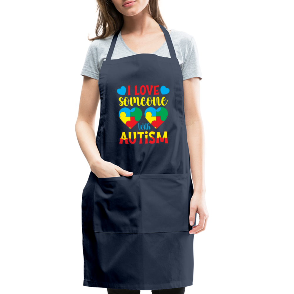 I Love Someone With Autism Apron - navy