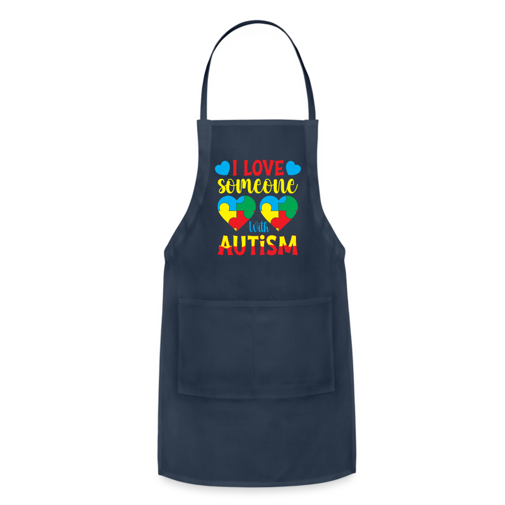I Love Someone With Autism Apron - navy