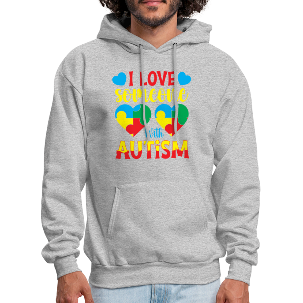 I Love Someone With Autism Hoodie - heather gray