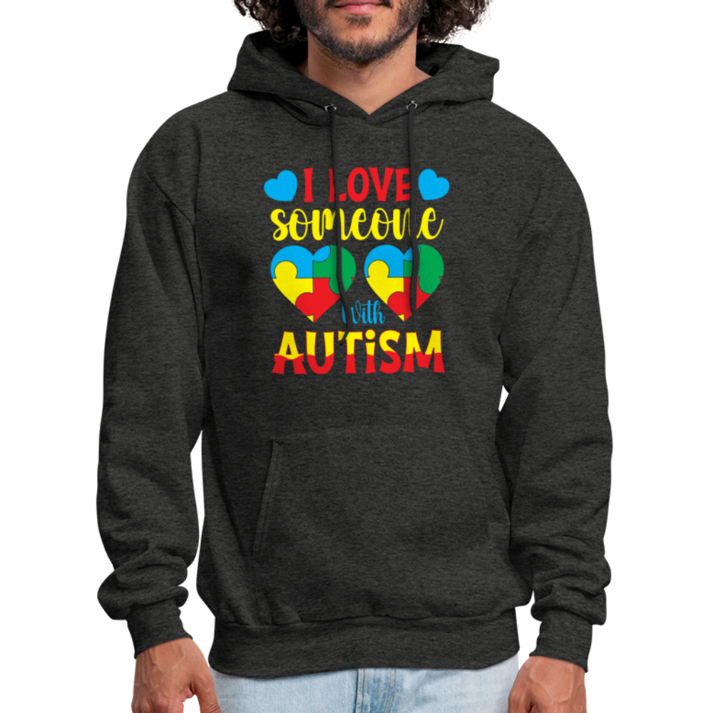 I Love Someone With Autism Hoodie - charcoal grey