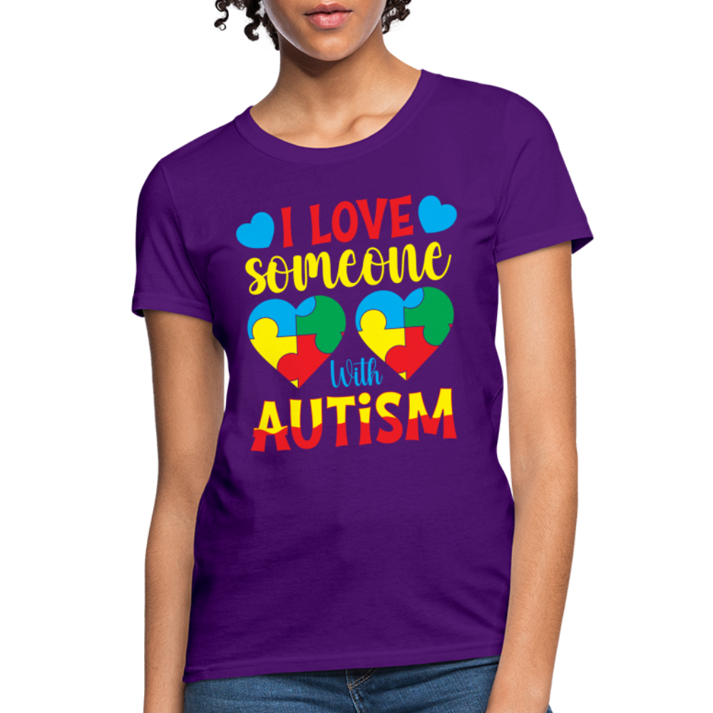 I Love Someone With Autism Women's T-Shirt - purple