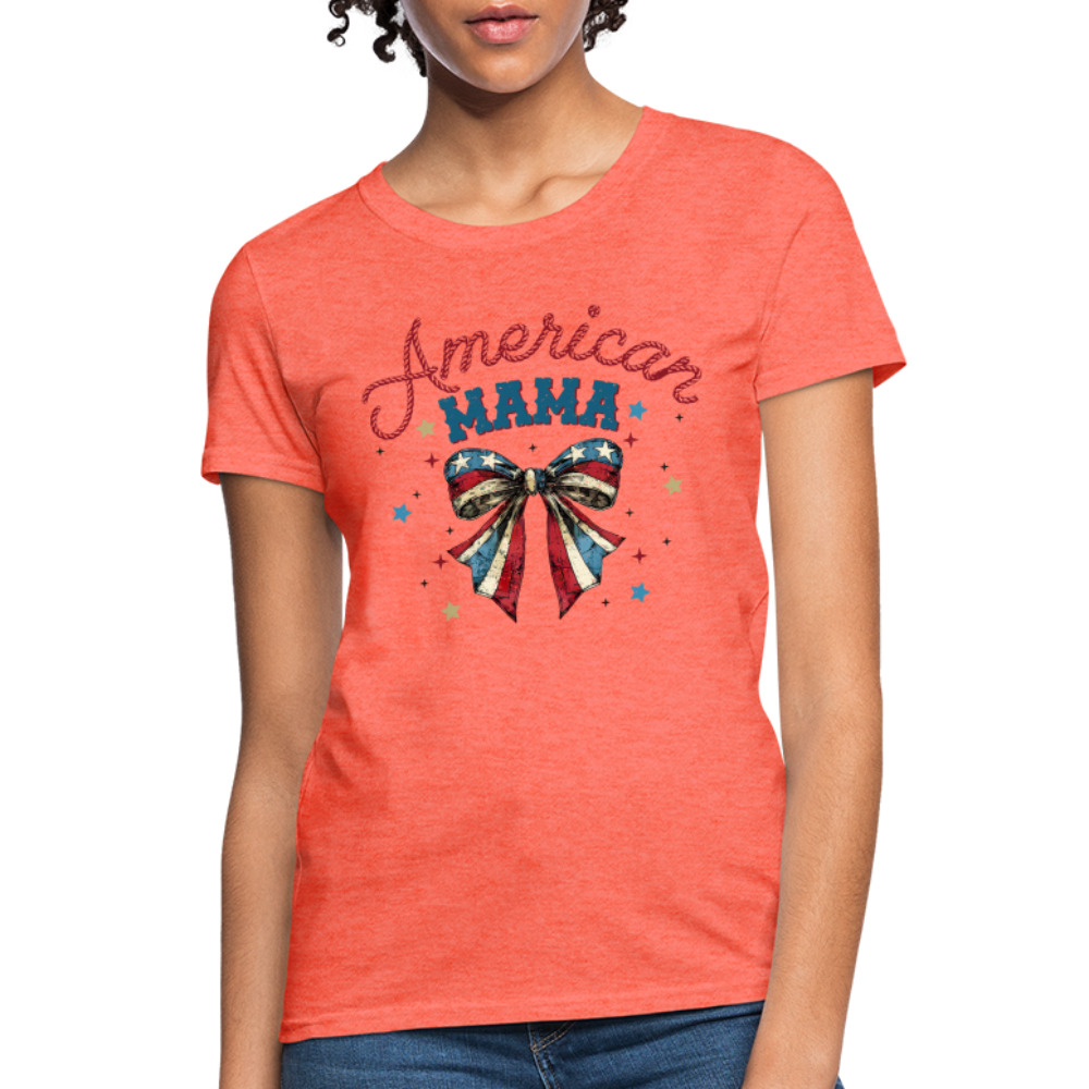 American Mama Women's T-Shirt - heather coral