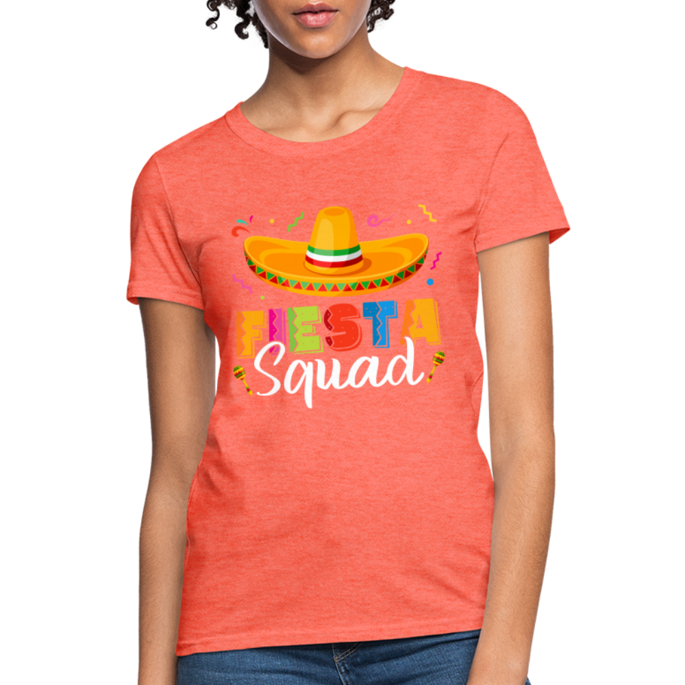 Fiesta Squad Women's T-Shirt (Cince De Mayo) - heather coral