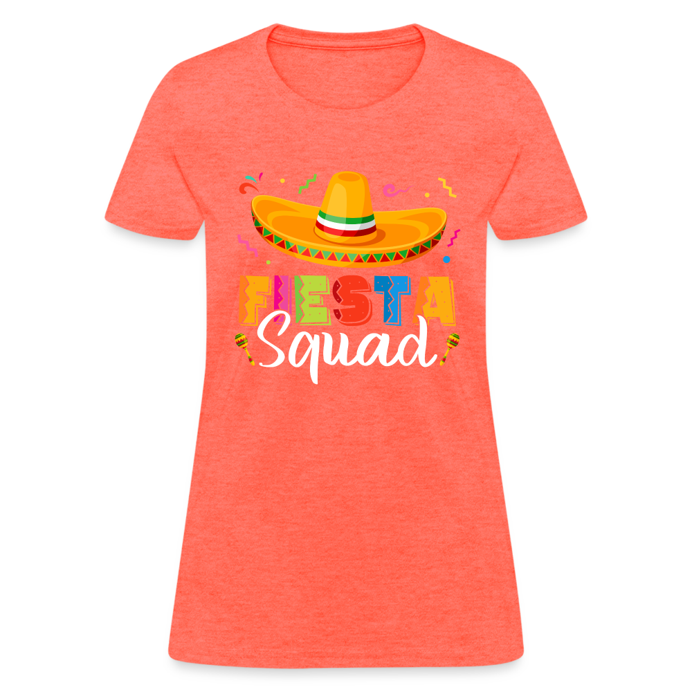 Fiesta Squad Women's T-Shirt (Cince De Mayo) - heather coral