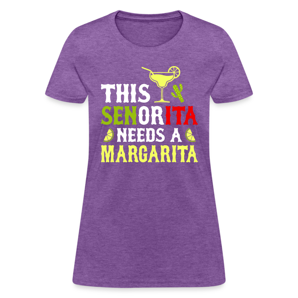 This Señorita Needs A Margarita Women's T-Shirt (Cinco de Mayo) - purple heather