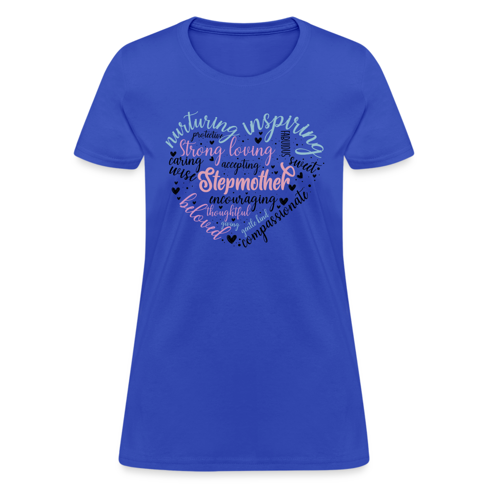 Stepmother Heart Women's T-Shirt (Word Cloud) - royal blue