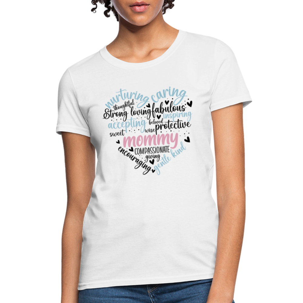 Mommy Heart Women's T-Shirt (Word Cloud) - white