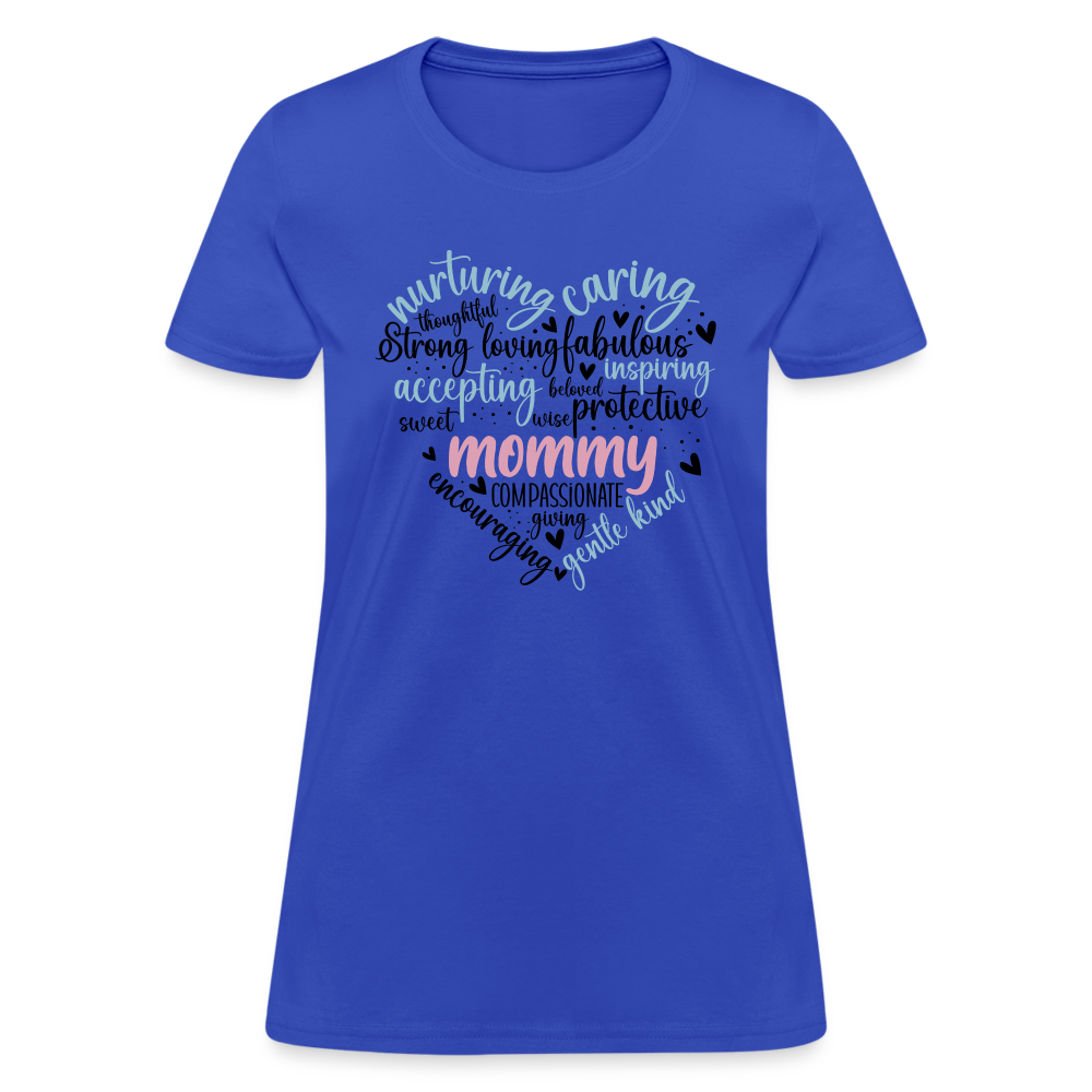 Mommy Heart Women's T-Shirt (Word Cloud) - royal blue