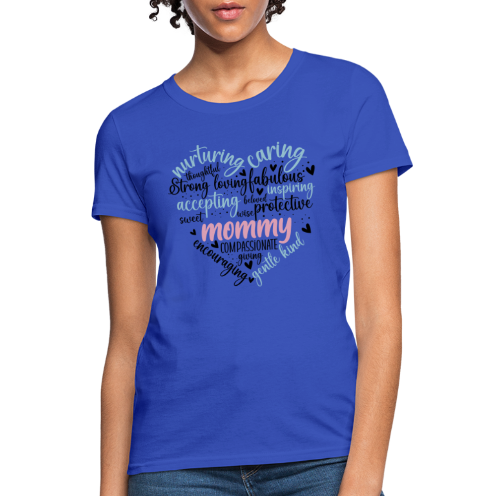 Mommy Heart Women's T-Shirt (Word Cloud) - royal blue