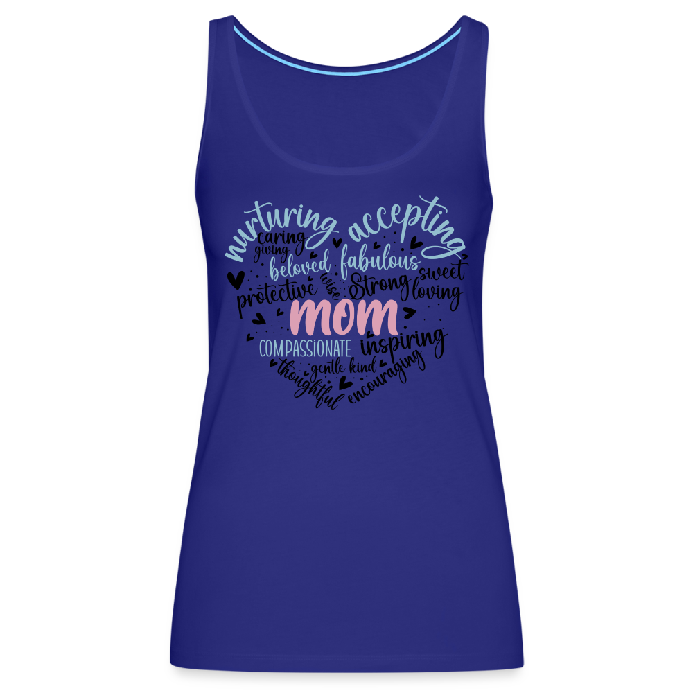 Mom Heart Women’s Premium Tank Top (Word Cloud) - royal blue