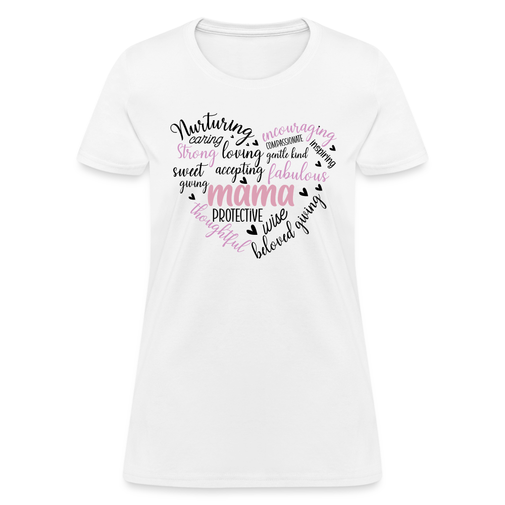 Mama Word Art Heart Women's T-Shirt - white