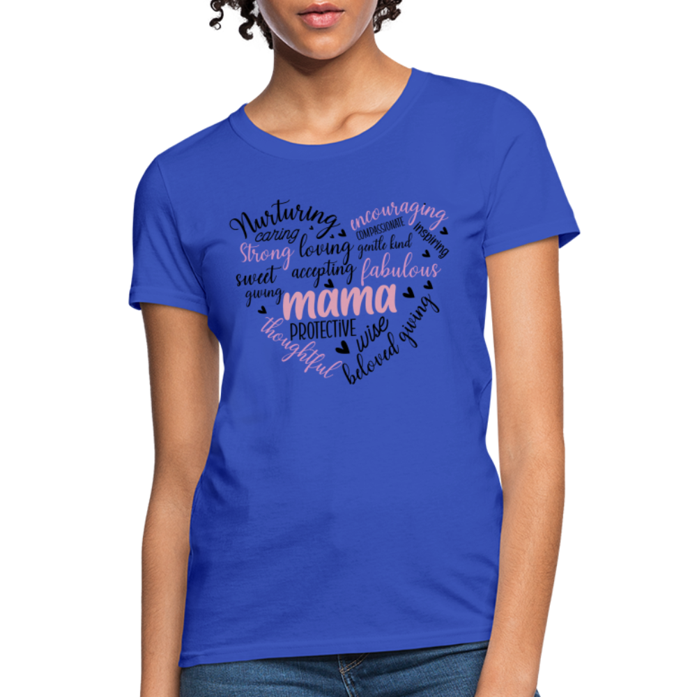 Mama Word Art Heart Women's T-Shirt - royal blue