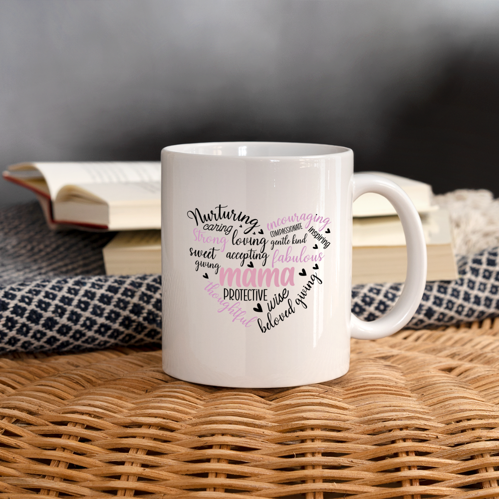 Mama Word Art Heart Coffee Mug - white
