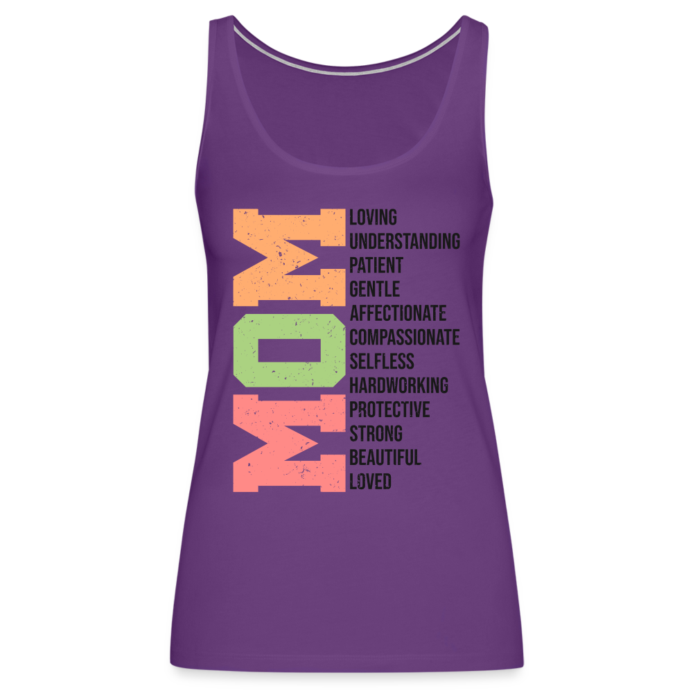 Mom Women’s Premium Tank Top (Loving Words) - purple