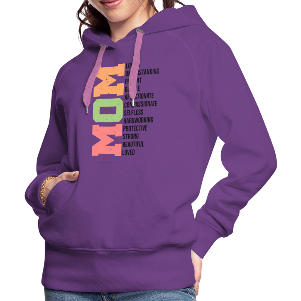 Mom Women’s Premium Hoodie (Loving Words) - purple 
