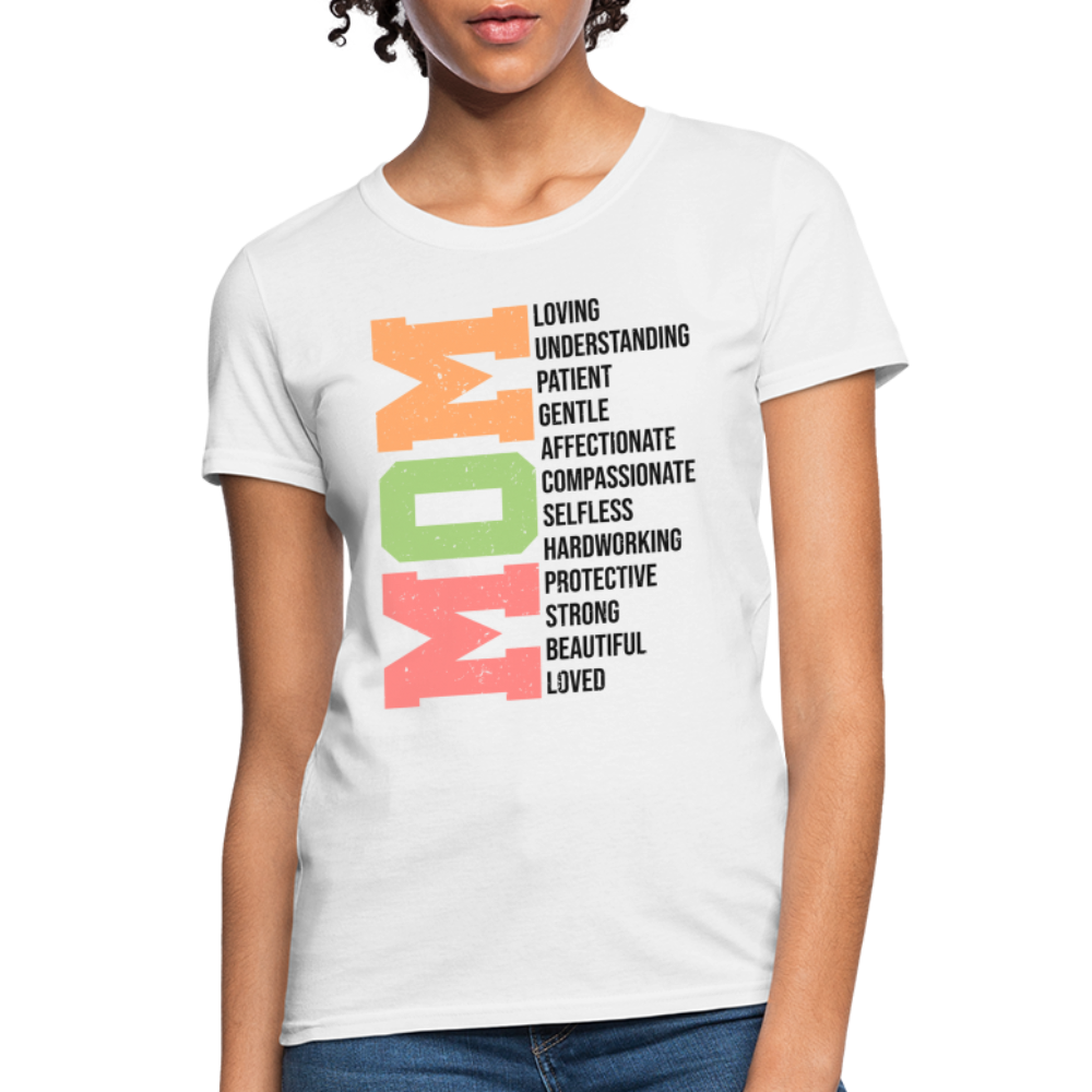 Mom Women's T-Shirt (Loving Words) - white