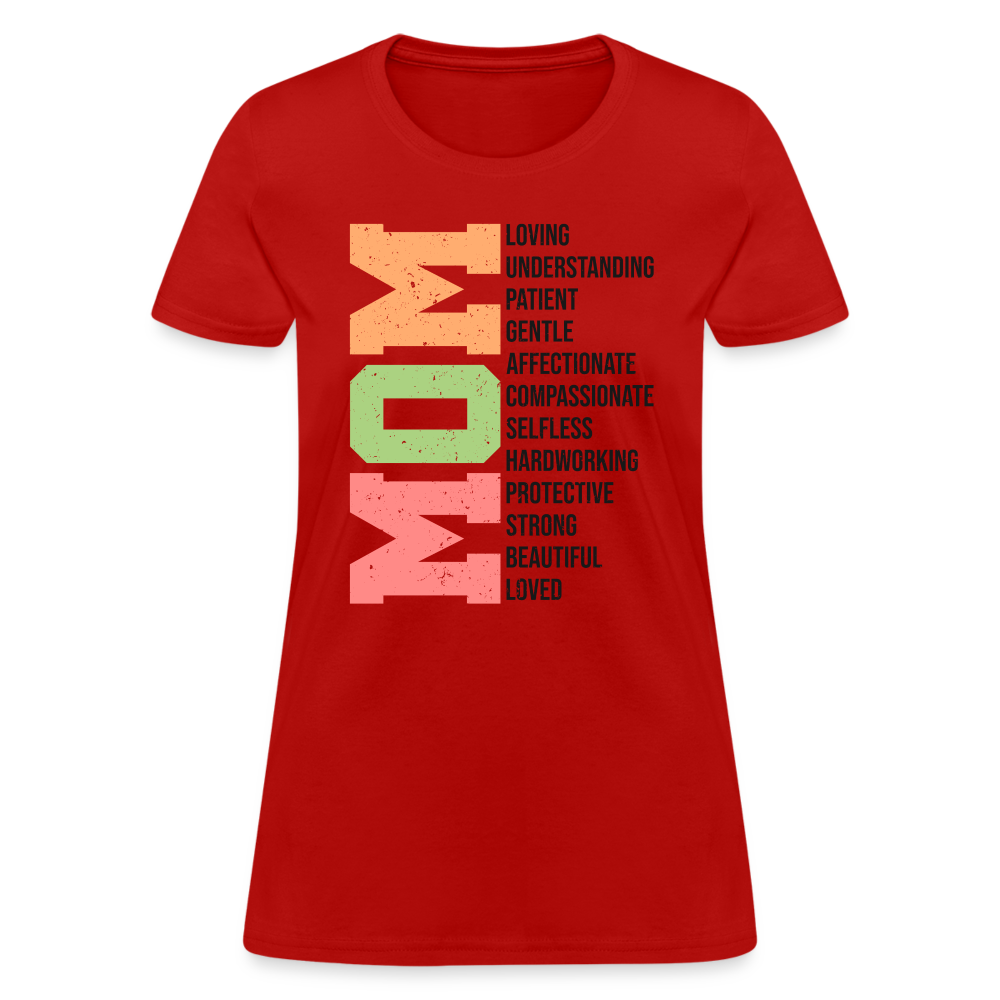 Mom Women's T-Shirt (Loving Words) - red