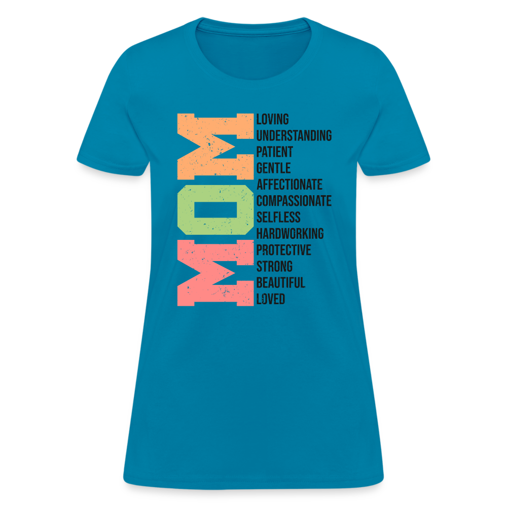 Mom Women's T-Shirt (Loving Words) - turquoise
