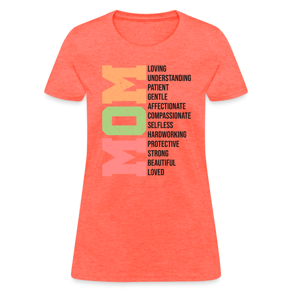 Mom Women's T-Shirt (Loving Words) - heather coral