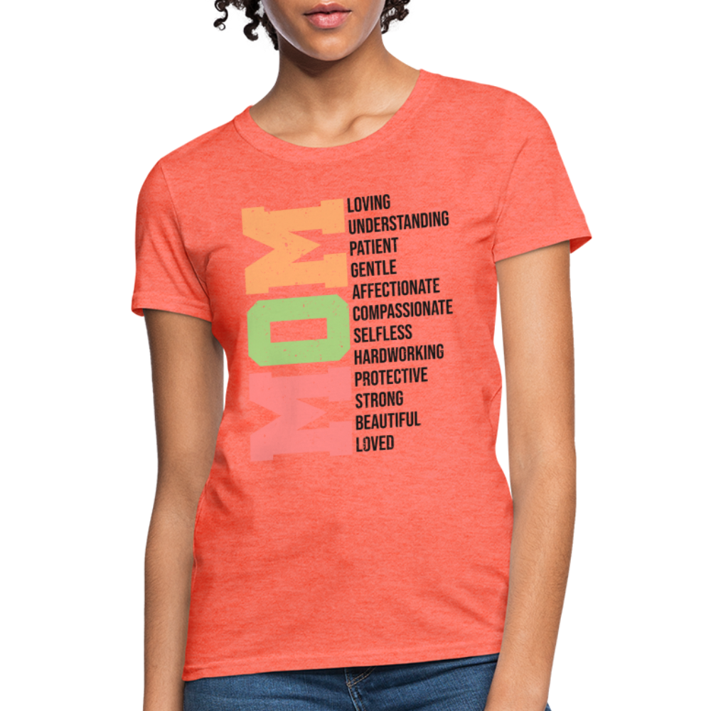 Mom Women's T-Shirt (Loving Words) - heather coral