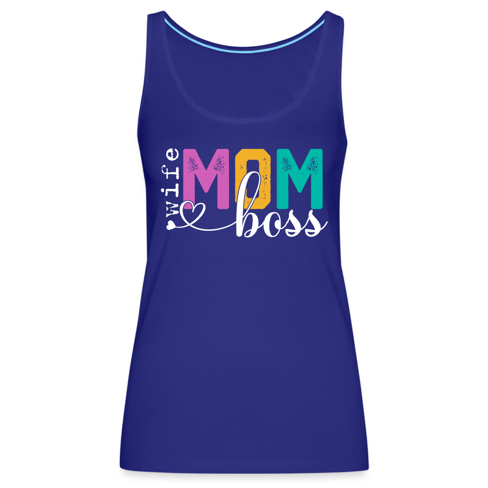 Mom Wife Boss Women’s Premium Tank Top - royal blue
