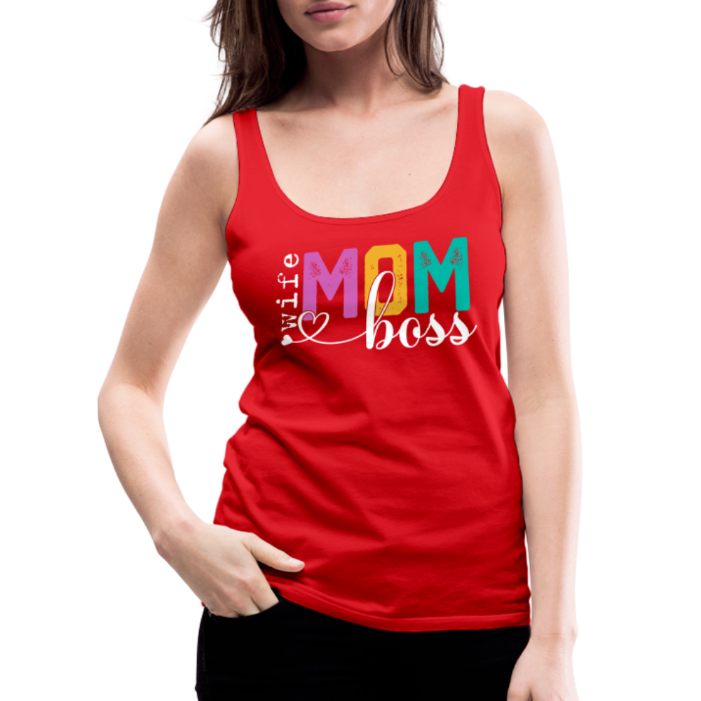 Mom Wife Boss Women’s Premium Tank Top - red
