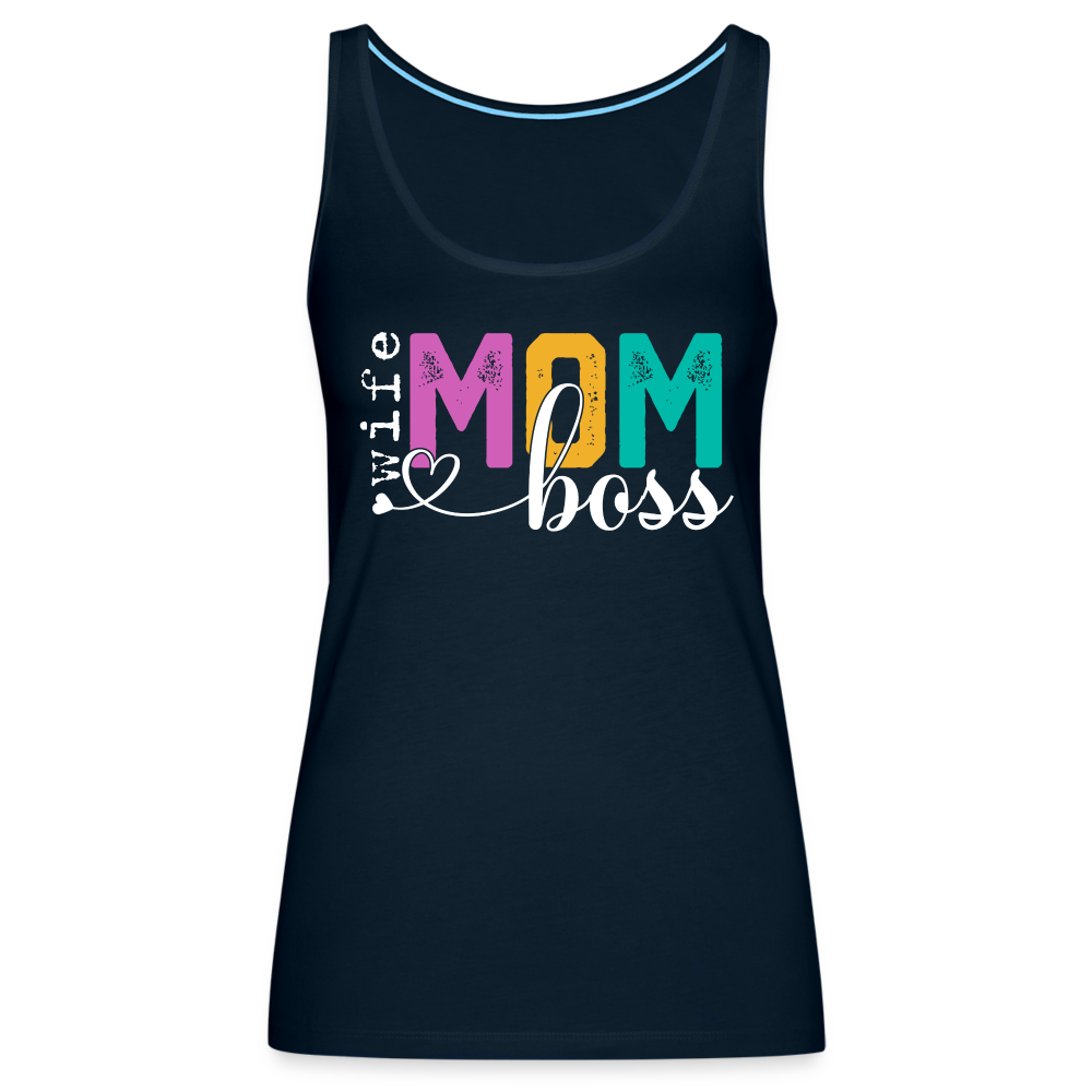 Mom Wife Boss Women’s Premium Tank Top - deep navy