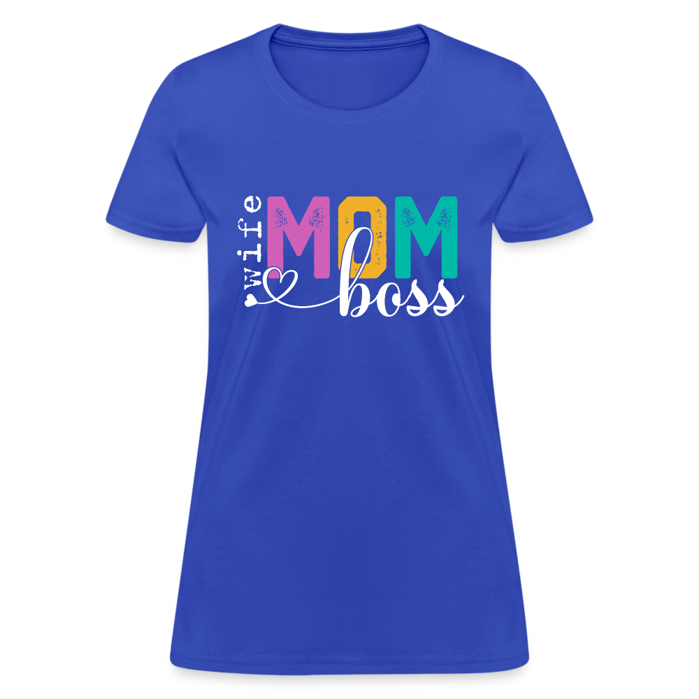 Mom Wife Boss Women's T-Shirt - royal blue