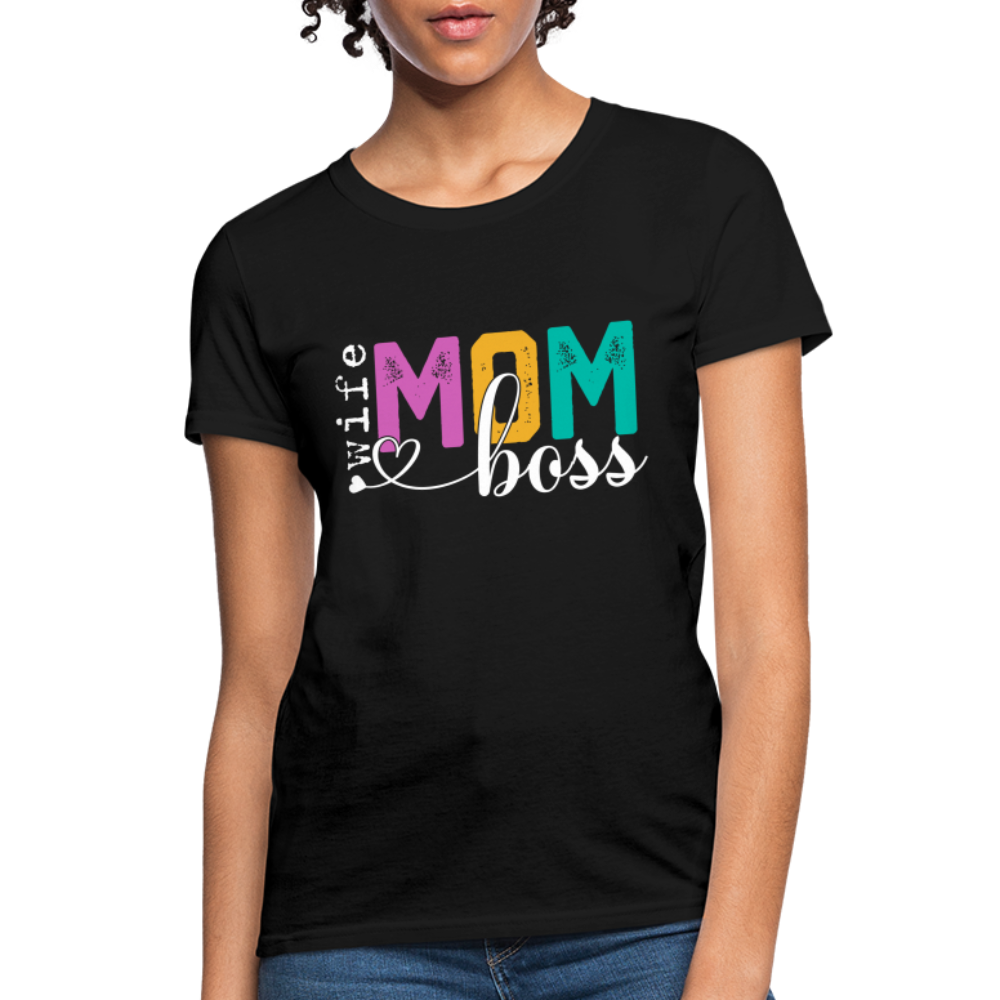 Mom Wife Boss Women's T-Shirt - black