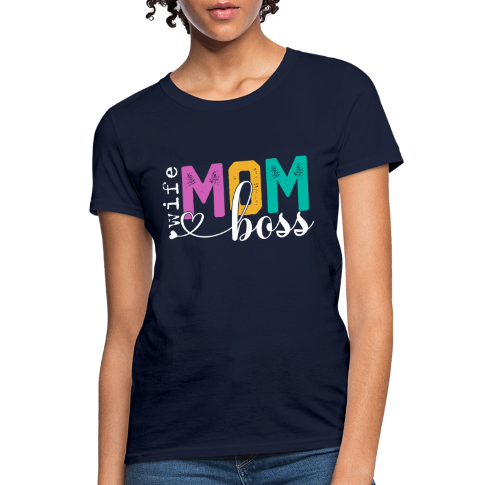 Mom Wife Boss Women's T-Shirt - navy