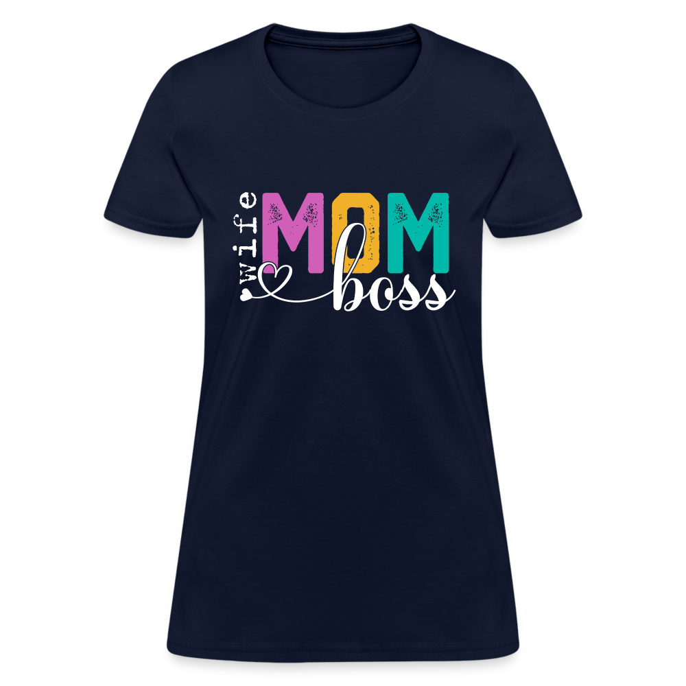 Mom Wife Boss Women's T-Shirt - navy