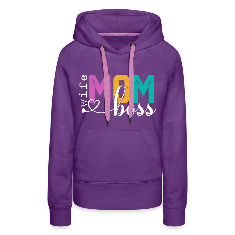 Mom Wife Boss Women’s Premium Hoodie - purple 
