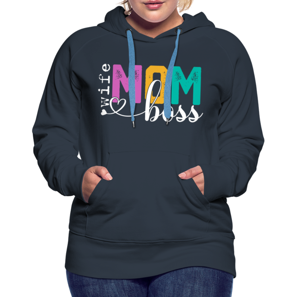 Mom Wife Boss Women’s Premium Hoodie - navy