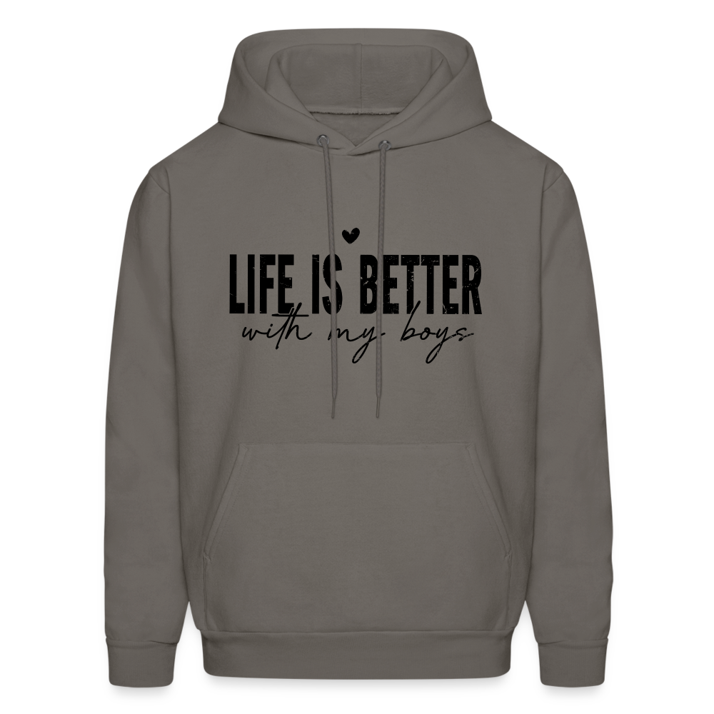 Life Is Better With My Boys Hoodie - asphalt gray