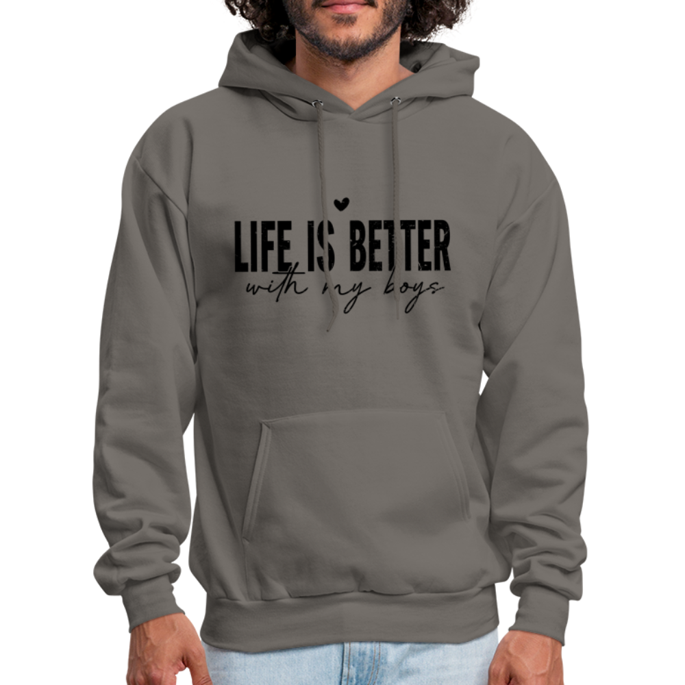 Life Is Better With My Boys Hoodie - asphalt gray