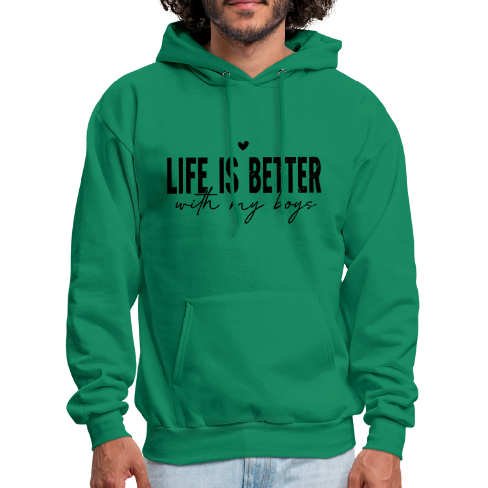 Life Is Better With My Boys Hoodie - kelly green