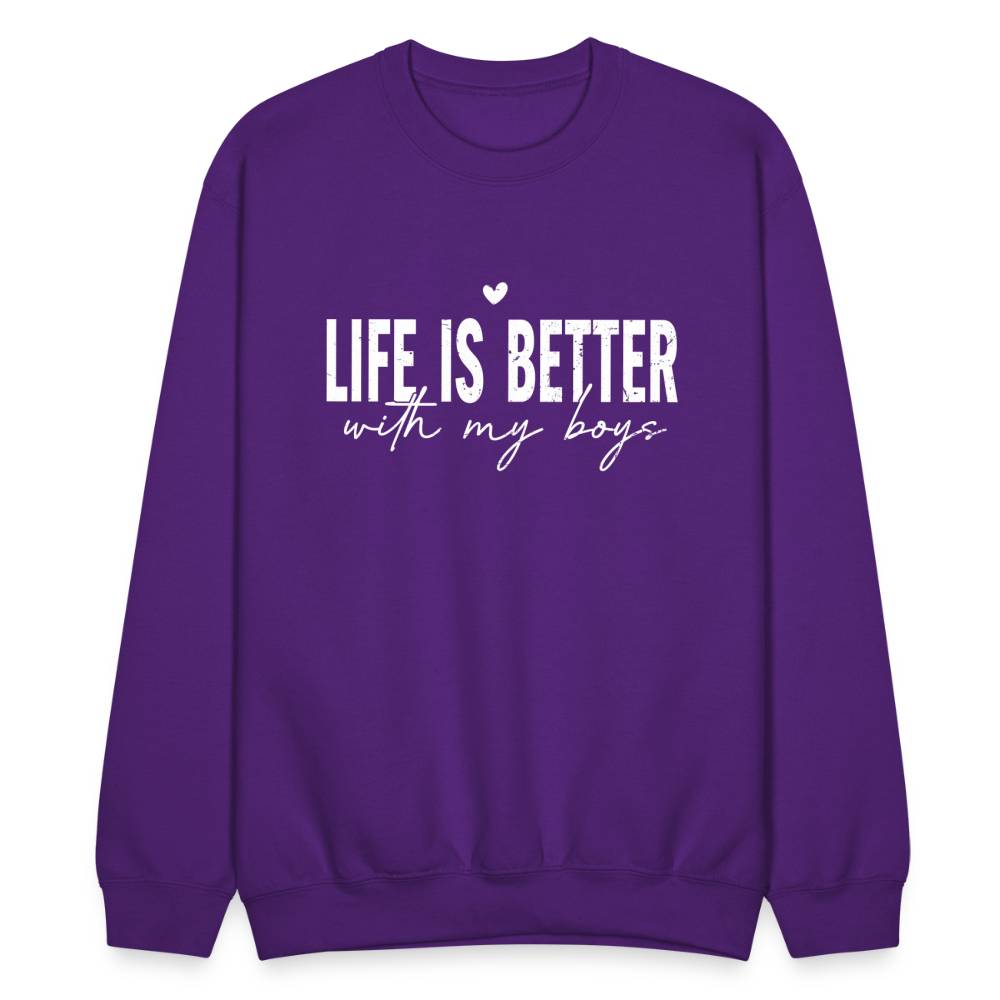 Life Is Better With My Boys - Sweatshirt (Unisex) - purple