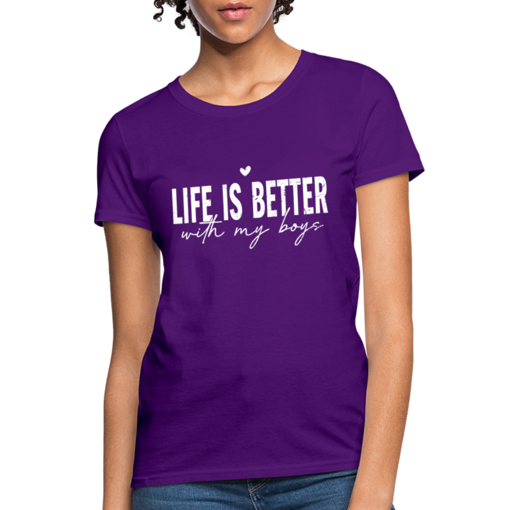 Life Is Better With My Boys - Women's T-Shirt - purple