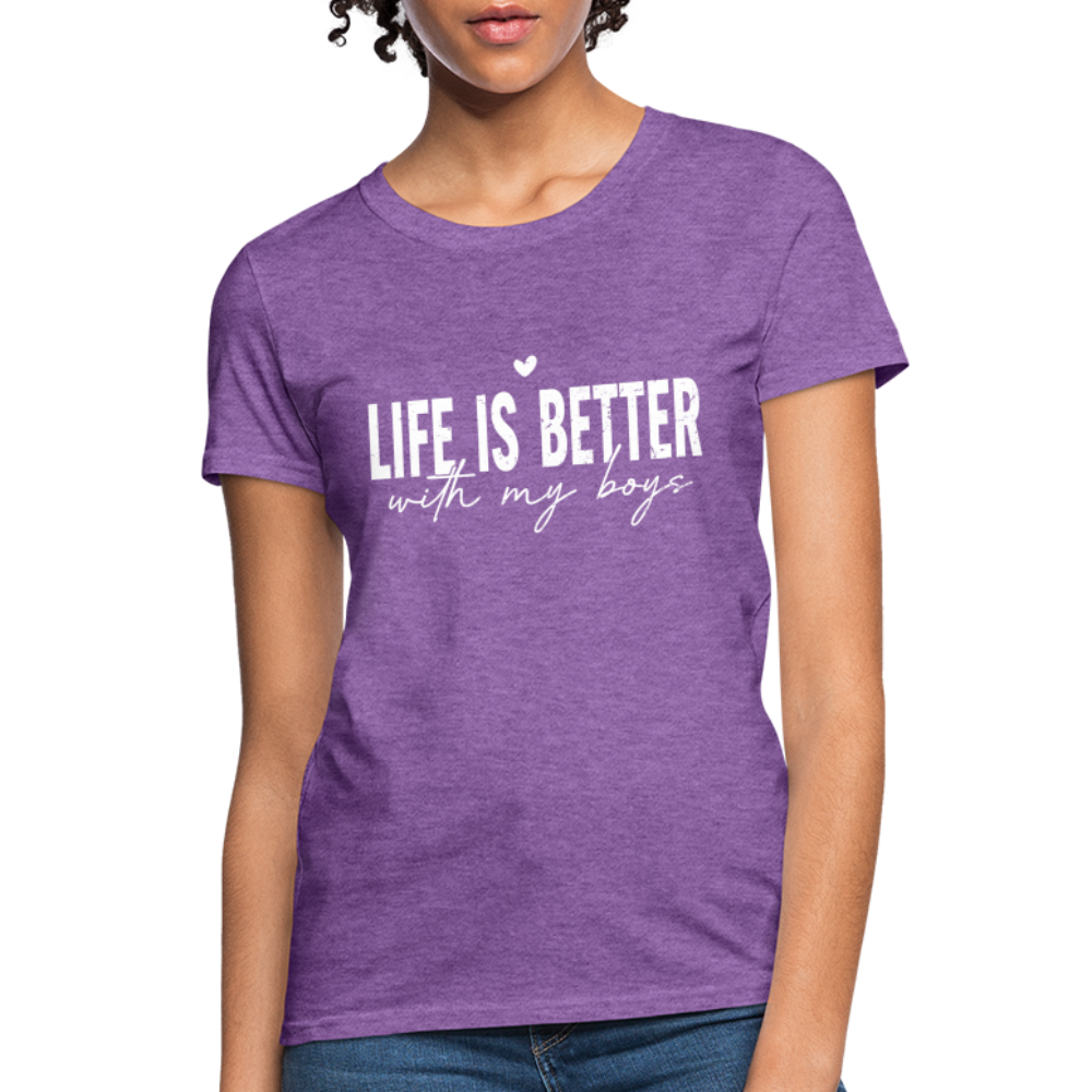 Life Is Better With My Boys - Women's T-Shirt - purple heather