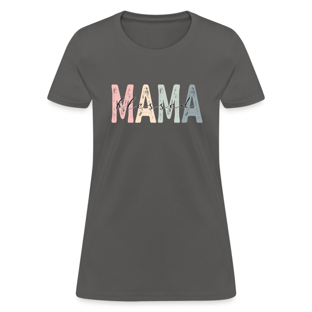 Blessed Mama Women's T-Shirt - charcoal