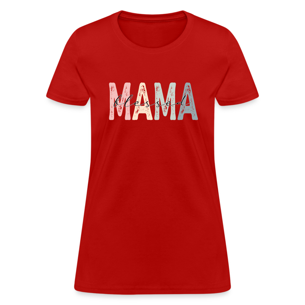 Blessed Mama Women's T-Shirt - red