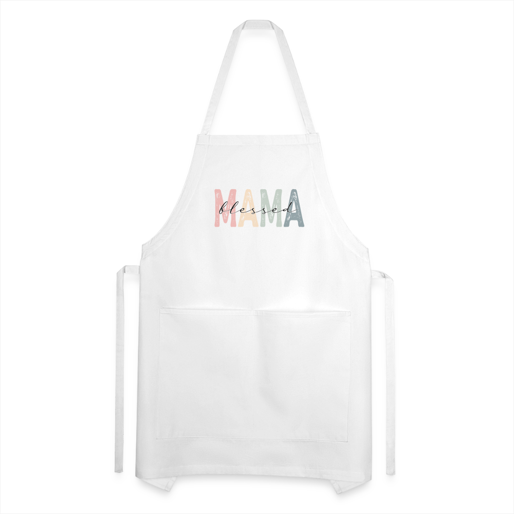 Blessed Mama Adjustable Apron - white