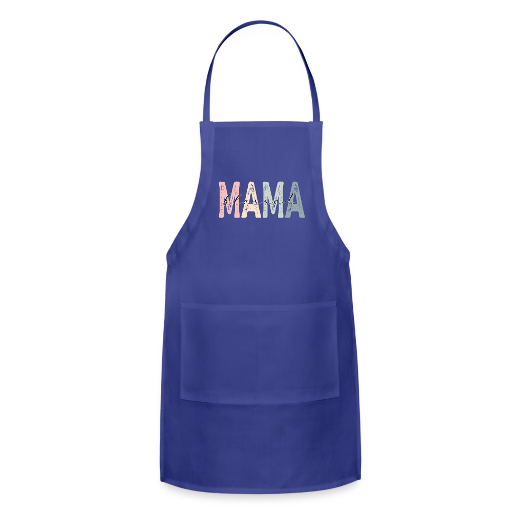 Blessed Mama Adjustable Apron - royal blue