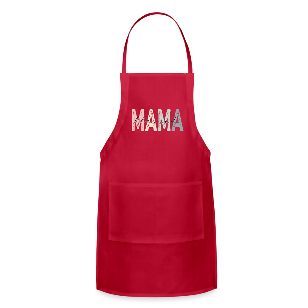 Blessed Mama Adjustable Apron - red