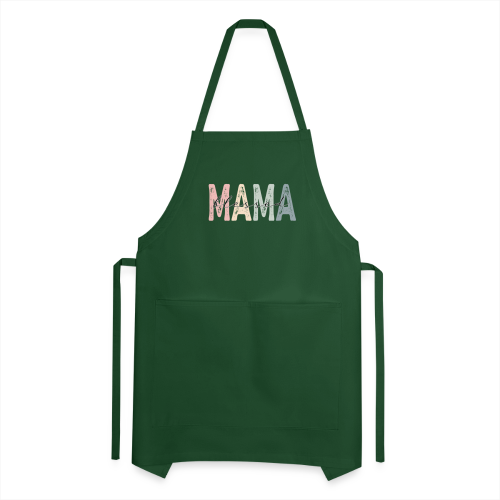 Blessed Mama Adjustable Apron - forest green