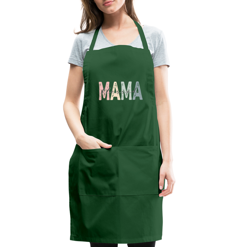 Blessed Mama Adjustable Apron - forest green