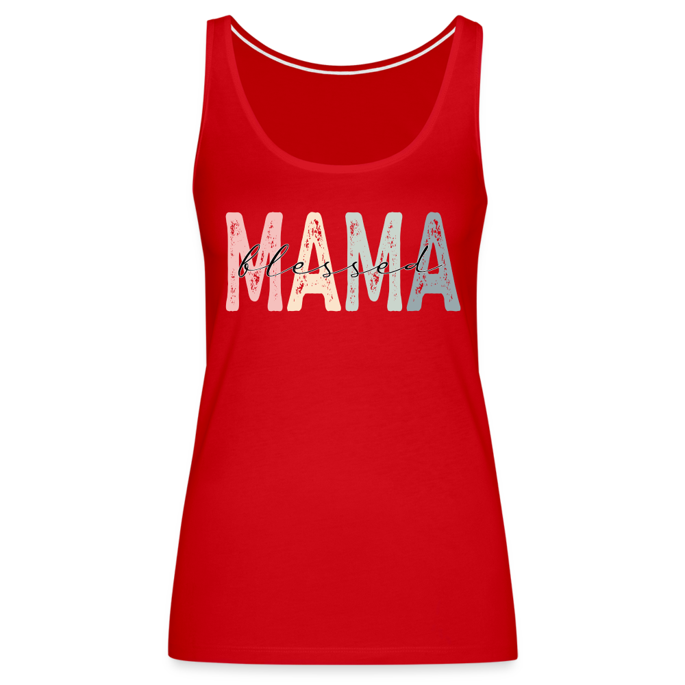 Blessed Mama Women’s Premium Tank Top - red